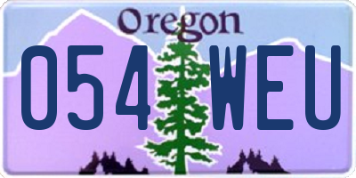 OR license plate 054WEU