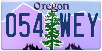OR license plate 054WEY