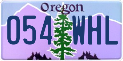 OR license plate 054WHL
