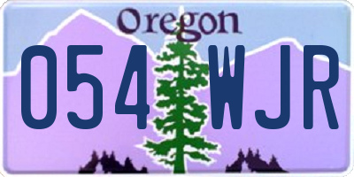 OR license plate 054WJR