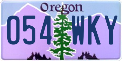 OR license plate 054WKY