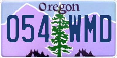 OR license plate 054WMD
