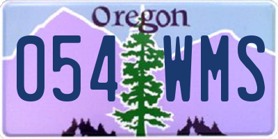 OR license plate 054WMS