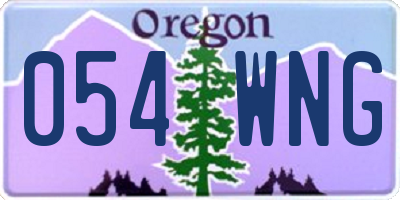 OR license plate 054WNG