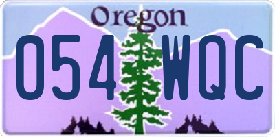 OR license plate 054WQC