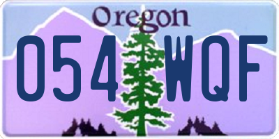 OR license plate 054WQF