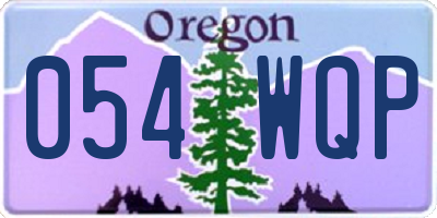 OR license plate 054WQP