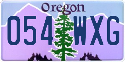OR license plate 054WXG