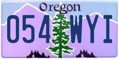 OR license plate 054WYI