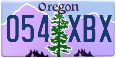 OR license plate 054XBX
