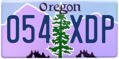 OR license plate 054XDP