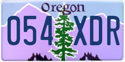 OR license plate 054XDR