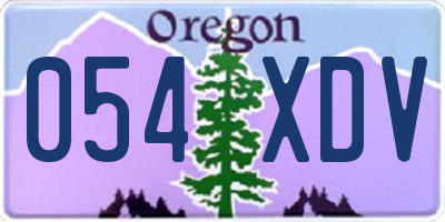 OR license plate 054XDV