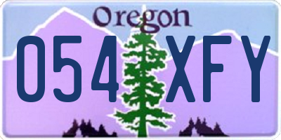 OR license plate 054XFY