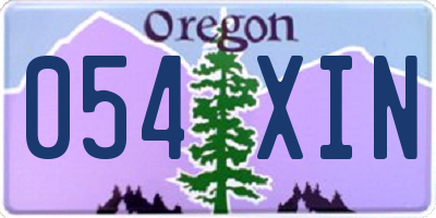 OR license plate 054XIN