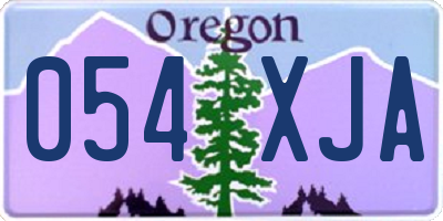 OR license plate 054XJA