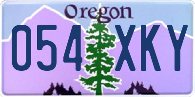 OR license plate 054XKY