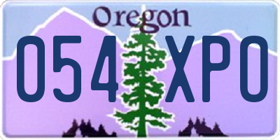 OR license plate 054XPO