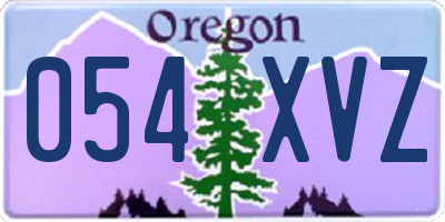 OR license plate 054XVZ