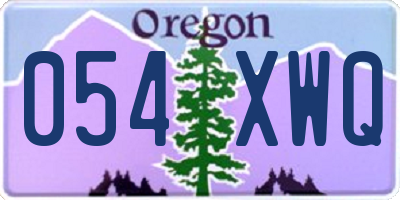 OR license plate 054XWQ