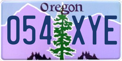 OR license plate 054XYE