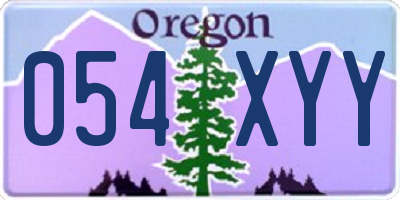 OR license plate 054XYY