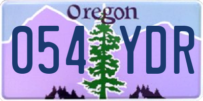 OR license plate 054YDR