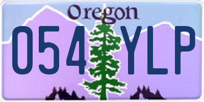 OR license plate 054YLP