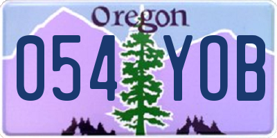 OR license plate 054YOB