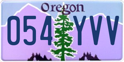 OR license plate 054YVV