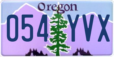 OR license plate 054YVX