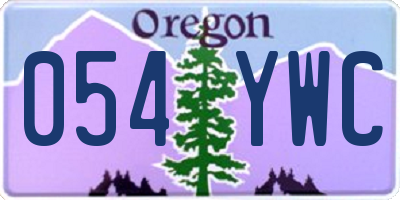 OR license plate 054YWC