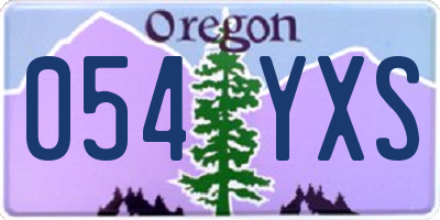 OR license plate 054YXS