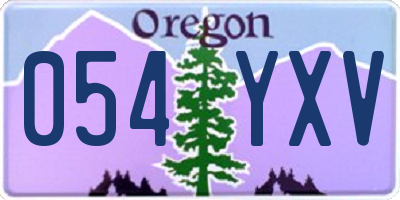 OR license plate 054YXV