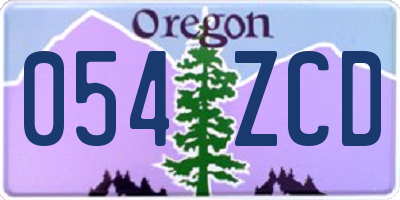 OR license plate 054ZCD