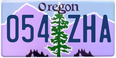 OR license plate 054ZHA