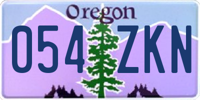 OR license plate 054ZKN