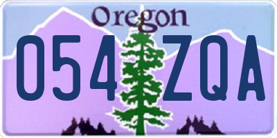 OR license plate 054ZQA