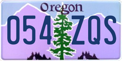 OR license plate 054ZQS