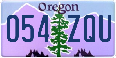 OR license plate 054ZQU