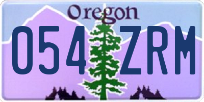 OR license plate 054ZRM