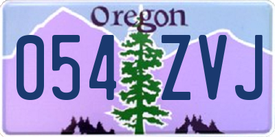 OR license plate 054ZVJ