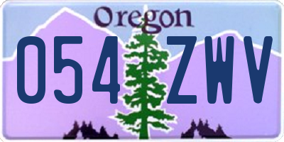 OR license plate 054ZWV