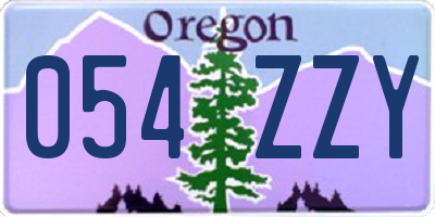 OR license plate 054ZZY