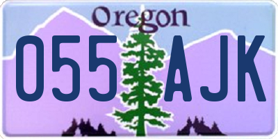 OR license plate 055AJK