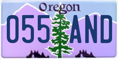 OR license plate 055AND