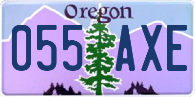 OR license plate 055AXE