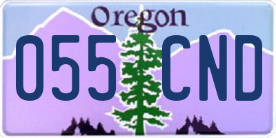 OR license plate 055CND