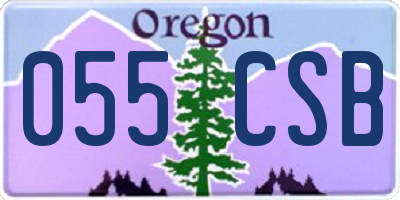 OR license plate 055CSB