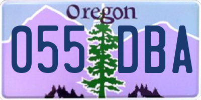 OR license plate 055DBA